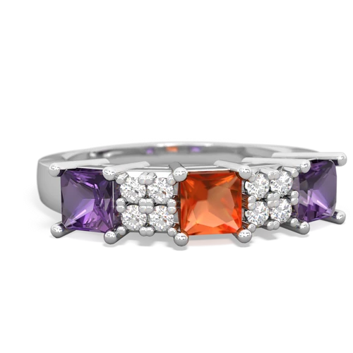 fire opal-amethyst timeless ring