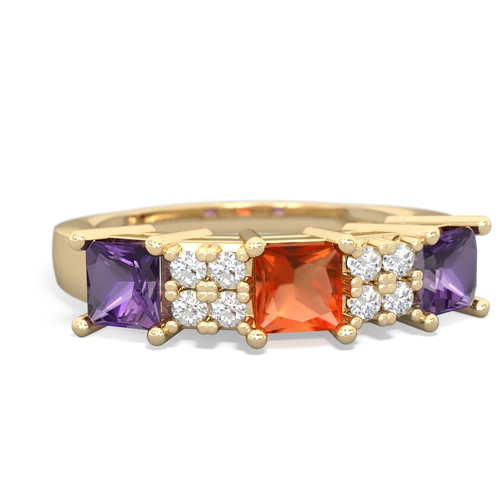 fire opal-amethyst timeless ring