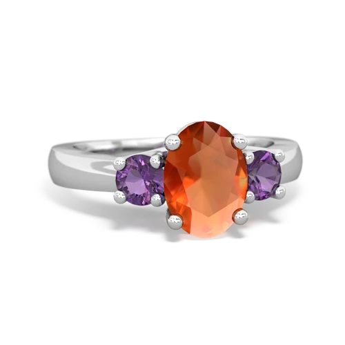 fire opal-amethyst timeless ring