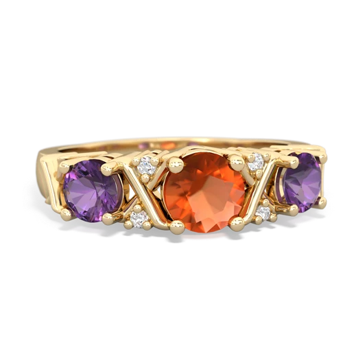 fire opal-amethyst timeless ring