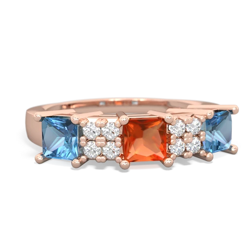 fire opal-blue topaz timeless ring