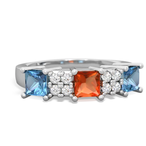 fire opal-blue topaz timeless ring