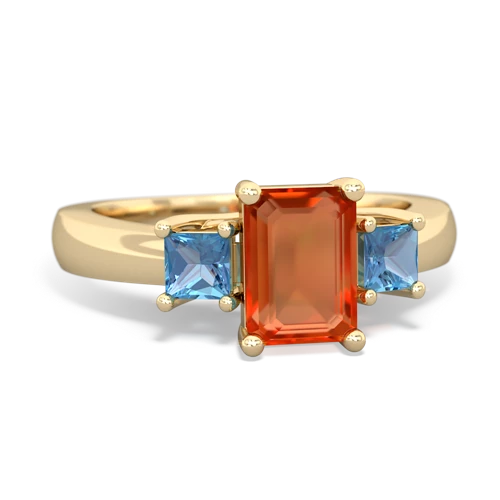 fire opal-blue topaz timeless ring