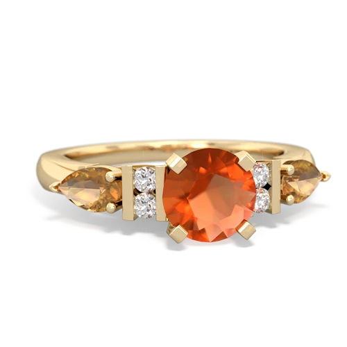 fire opal-citrine engagement ring