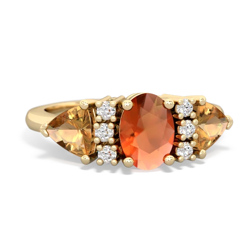 fire opal-citrine timeless ring