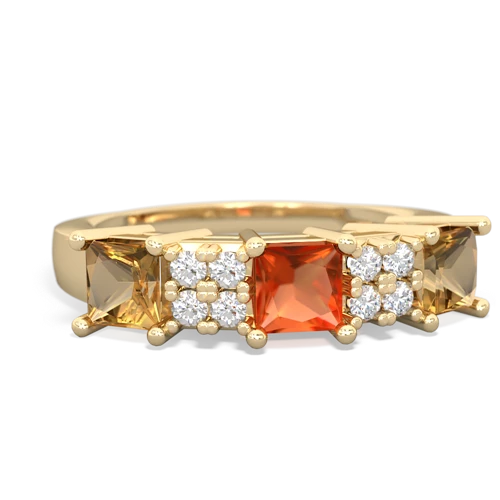 fire opal-citrine timeless ring