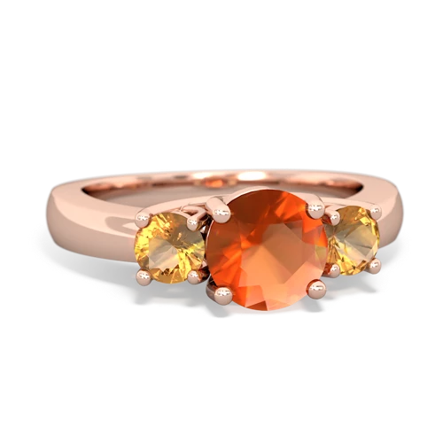 fire opal-citrine timeless ring