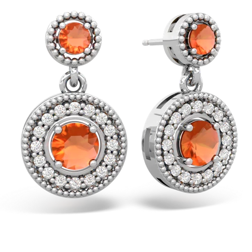 fire opal halo earrings