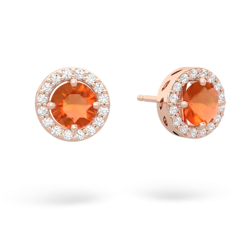 fire opal halo earrings