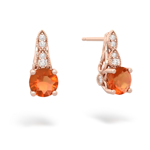 fire opal halo drop earrings