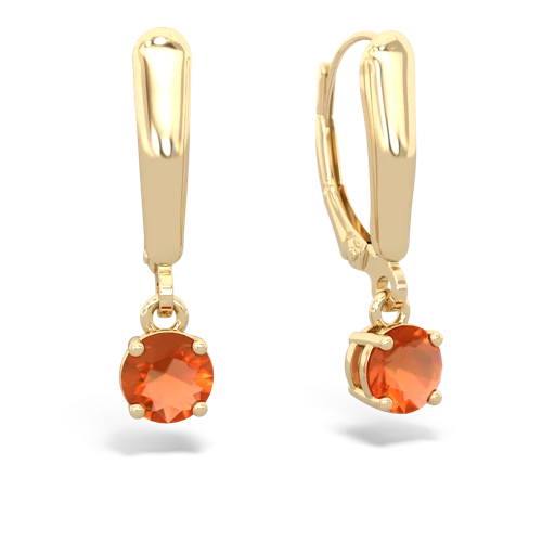 fire opal lever-back earrings