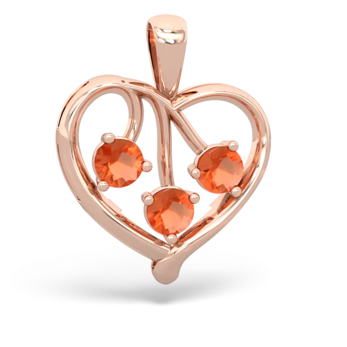 garnet-aquamarine love heart pendant