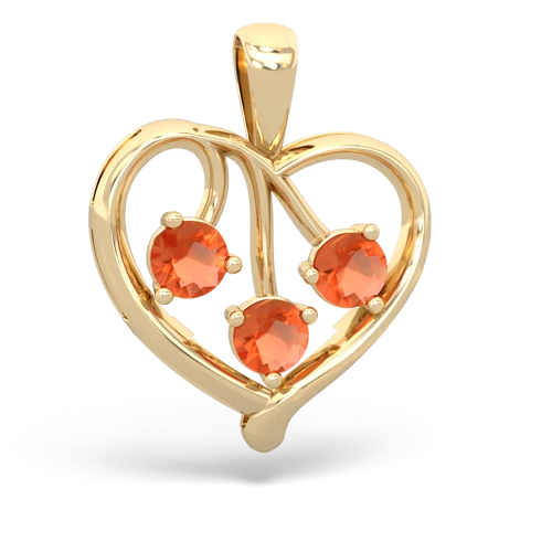 peridot-tourmaline love heart pendant