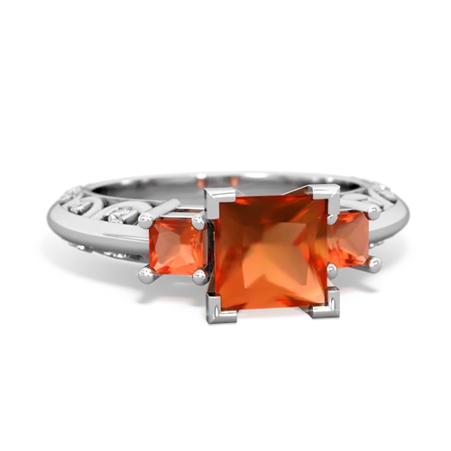 white topaz-aquamarine engagement ring