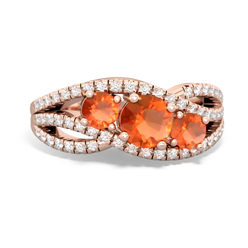 opal-citrine three stone pave ring