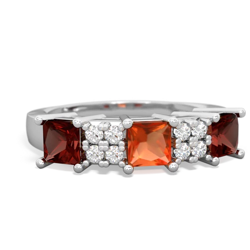 fire opal-garnet timeless ring