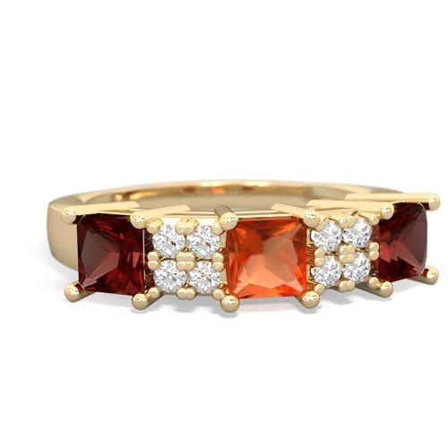 fire opal-garnet timeless ring