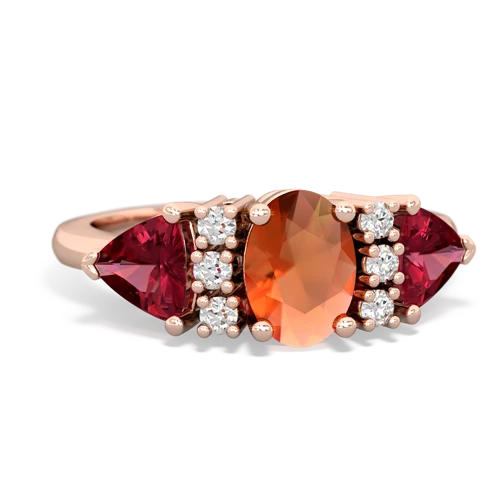 fire opal-lab ruby timeless ring