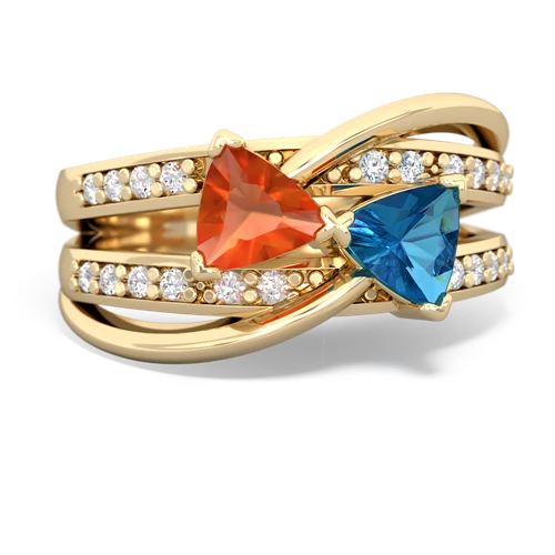 fire opal-london topaz couture ring