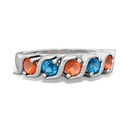 fire opal-london topaz timeless ring