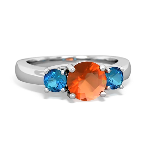 fire opal-london topaz timeless ring