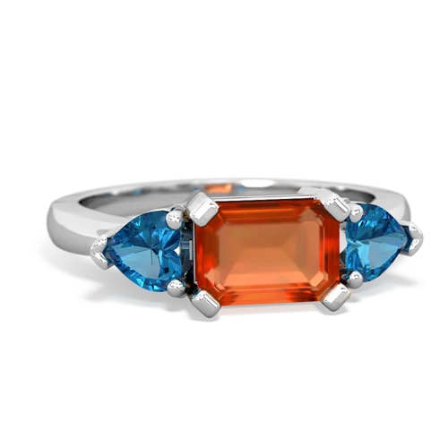 fire opal-london topaz timeless ring