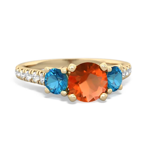 fire opal-london topaz trellis pave ring