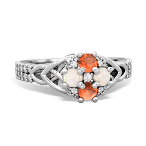 fire opal-opal engagement ring