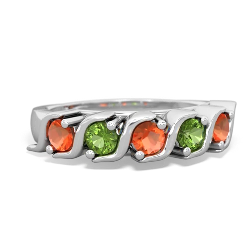 fire opal-peridot timeless ring