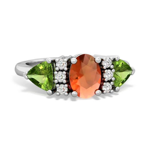 fire opal-peridot timeless ring