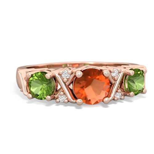 fire opal-peridot timeless ring