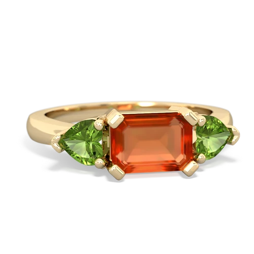 fire opal-peridot timeless ring