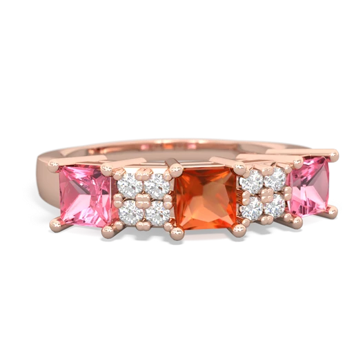 fire opal-pink sapphire timeless ring