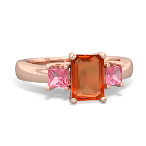 fire opal-pink sapphire timeless ring