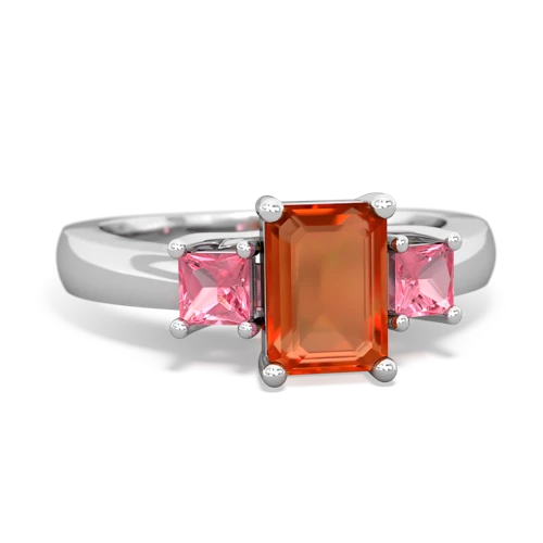 fire opal-pink sapphire timeless ring