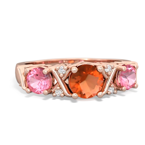 fire opal-pink sapphire timeless ring