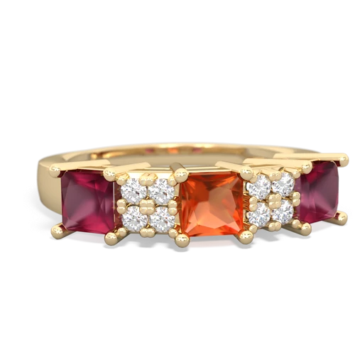 fire opal-ruby timeless ring