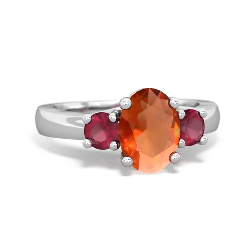 fire opal-ruby timeless ring