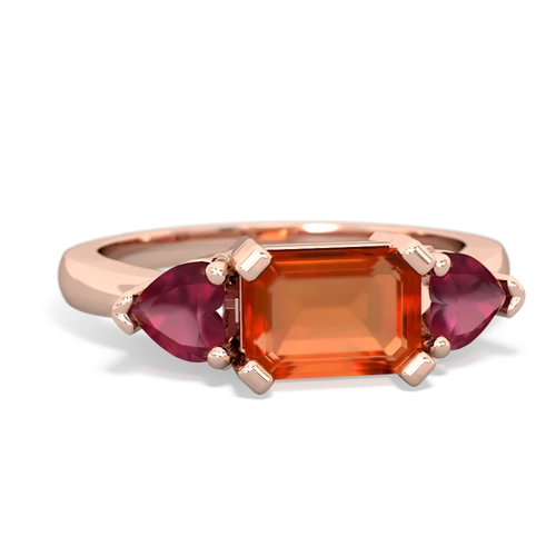 fire opal-ruby timeless ring