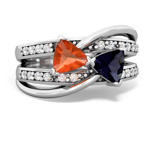 fire opal-sapphire couture ring