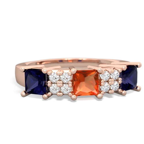 fire opal-sapphire timeless ring