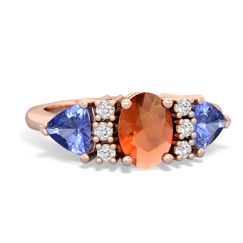 fire opal-tanzanite timeless ring