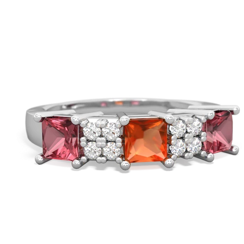 fire opal-tourmaline timeless ring