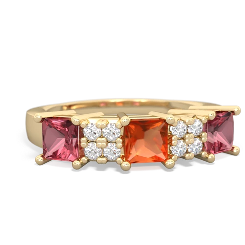 fire opal-tourmaline timeless ring