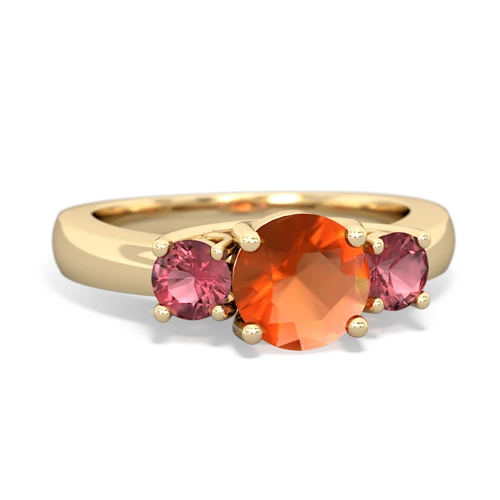 fire opal-tourmaline timeless ring