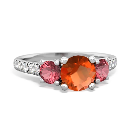 fire opal-tourmaline trellis pave ring