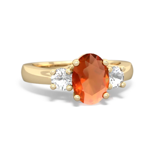 fire opal-white topaz timeless ring