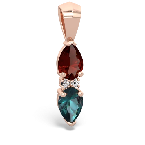 garnet-alexandrite bowtie pendant