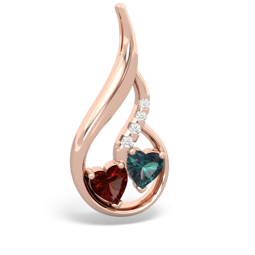 garnet-alexandrite keepsake swirl pendant