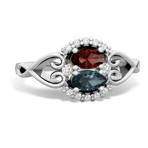 garnet-alexandrite antique keepsake ring